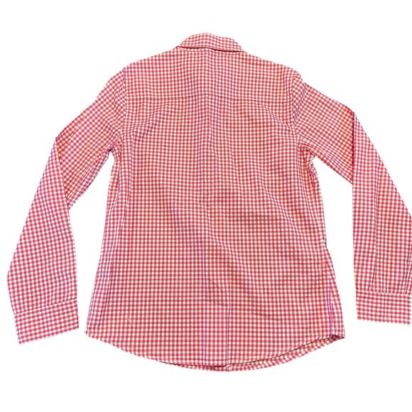 J McLaughlin Womens pink white gingham button down shirt Size 2 - Picture 6 of 6